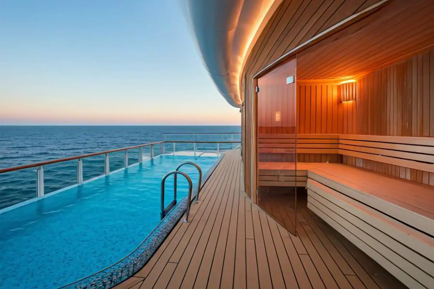 piscina con area wellness per imbarcazioni