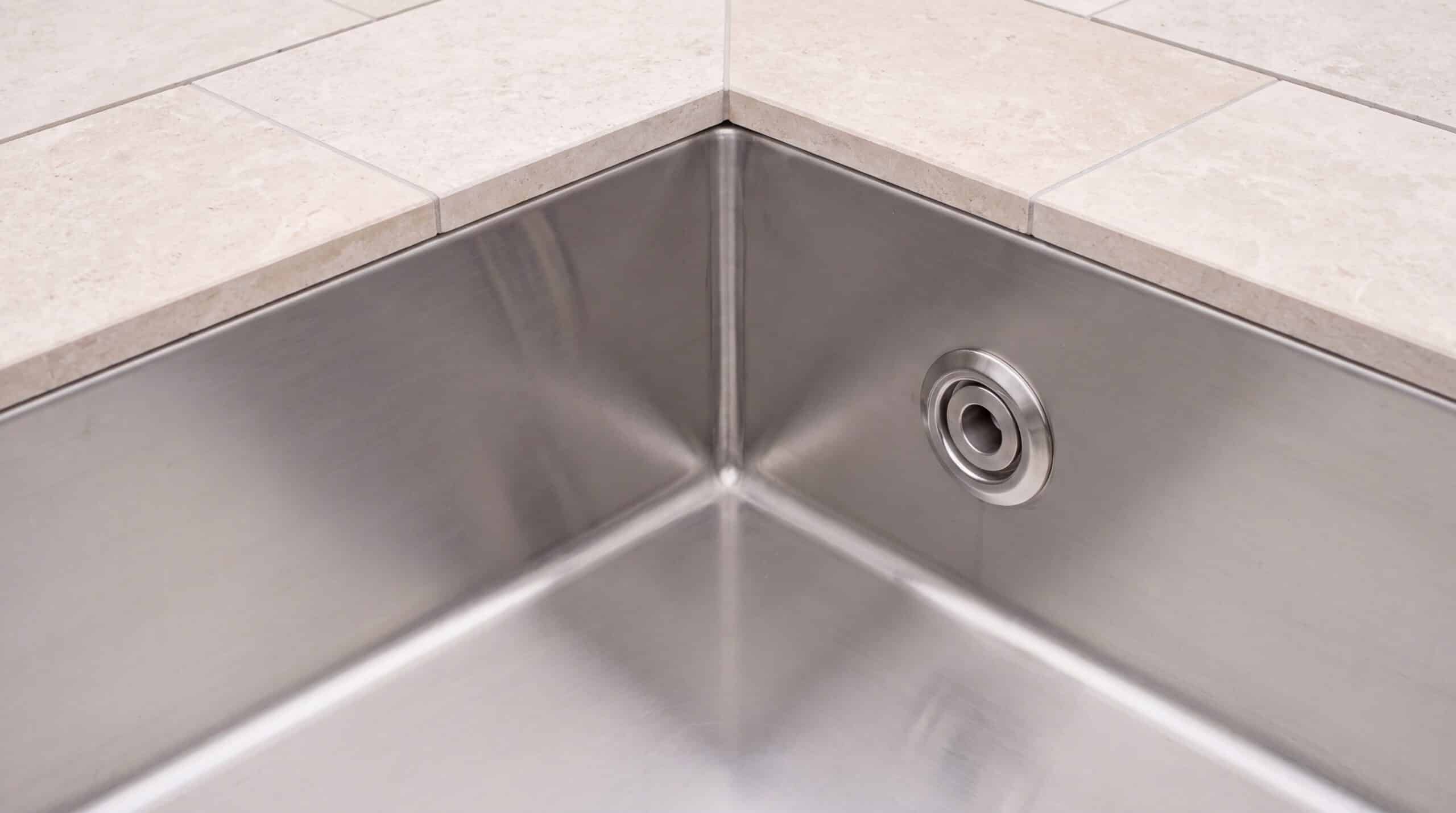 Dettaglio costruttivo di una vasca frigidarium in acciaio inox Dettaglio della realizzazione tecnica di un frigidarium