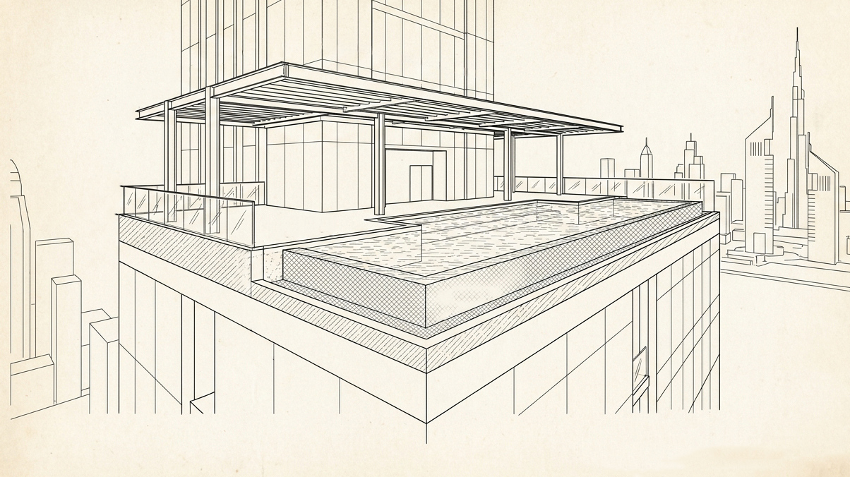 piscina rooftop in acciaio inox