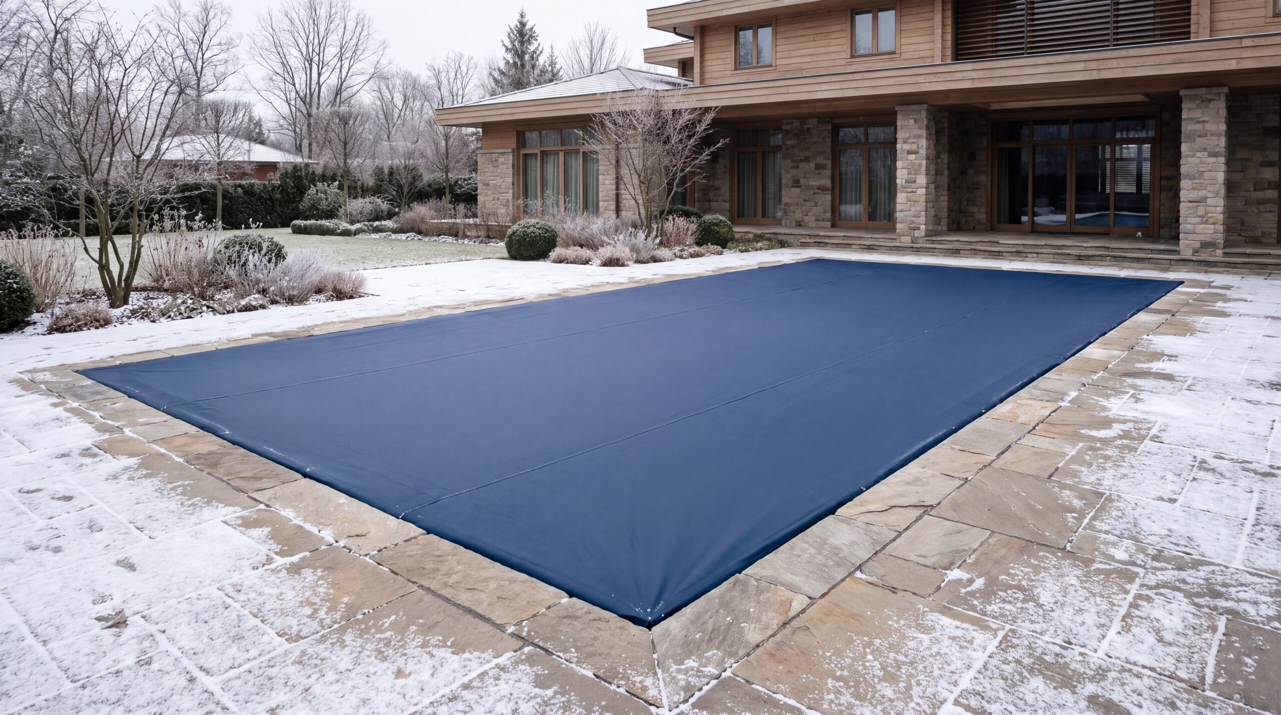 Piscina coperta in inverno con telo di protezione – CEMI Network