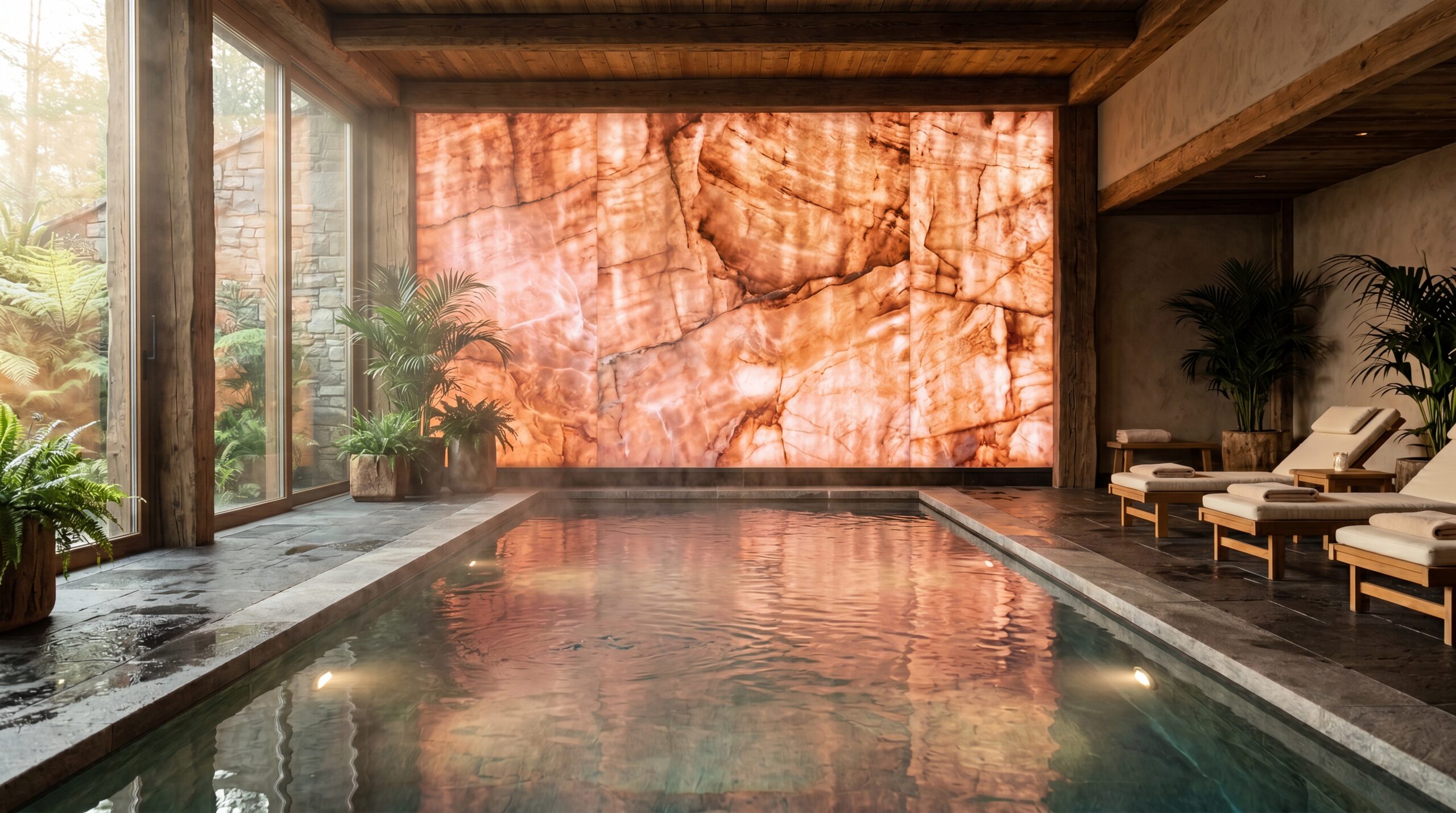 Piscina con parete di sale
