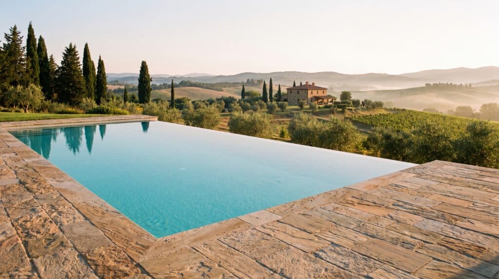 Toscana - infinity pool e paesaggio